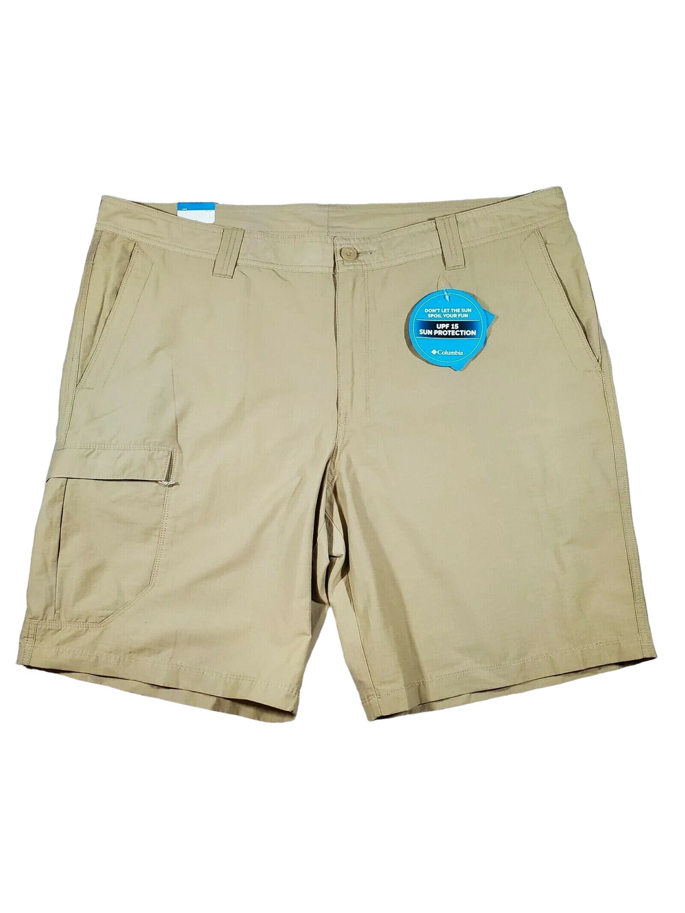 New Columbia Men Shorts Turner Falls Tan UPF 15 Lightweight Cargo Size 42